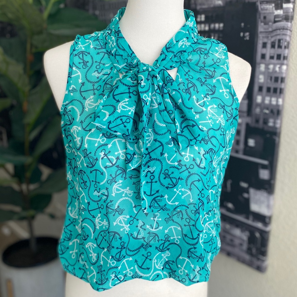 Banana Republic sheer sleeveless top XS